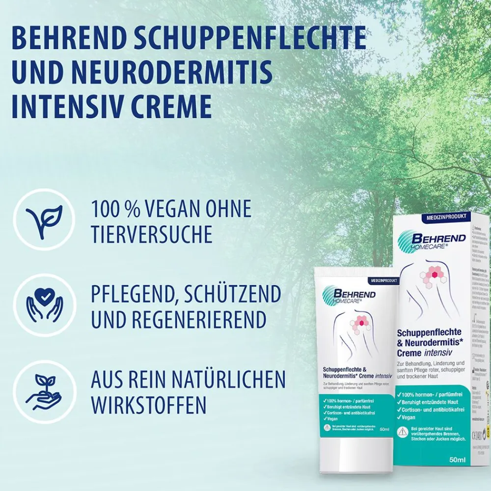 Behrend – Schuppenflechte & Neurodermitis Creme bei geröteter, trockener & schuppiger Haut – Psoriasis & Ekzem Salbe reduziert den Juckreiz & beruhigt entzündete Haut> Hot