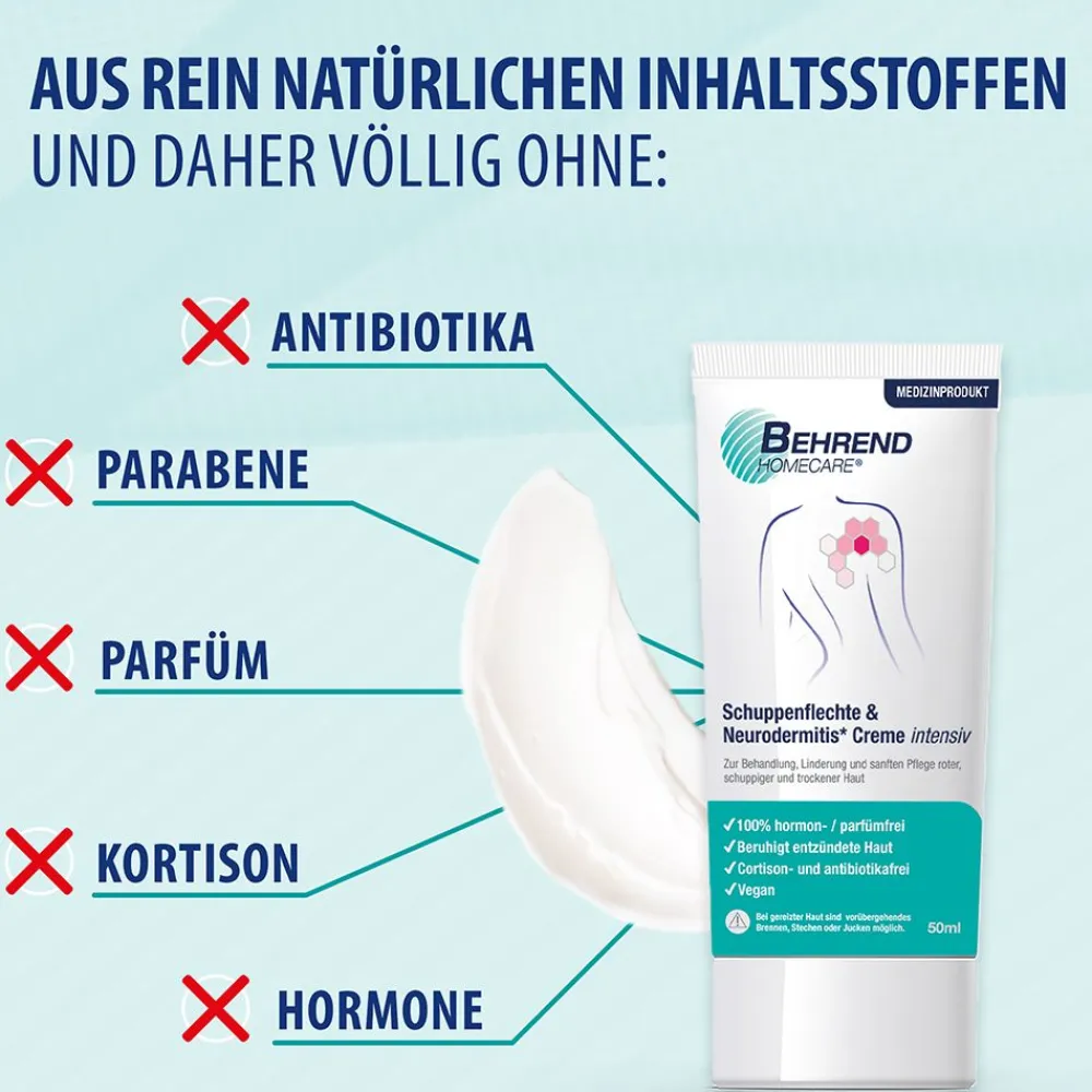 Behrend – Schuppenflechte & Neurodermitis Creme bei geröteter, trockener & schuppiger Haut – Psoriasis & Ekzem Salbe reduziert den Juckreiz & beruhigt entzündete Haut> Hot