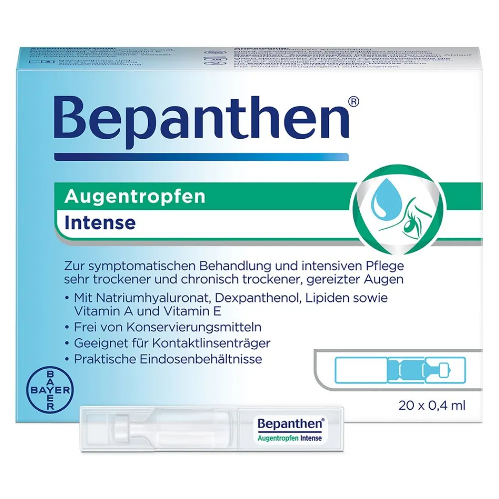 Augentropfen Intense in praktischer Einzeldosis – Hilfe für sehr trockene und chronisch trockene Augen|Bepanthen New