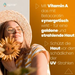 Beta-Carotin Bräunungskapseln – Sonnenbräune Komplex für natürliche Bräune mit Carotinoiden & Haut|