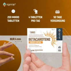 Beta-Carotin Bräunungskapseln – Sonnenbräune Komplex für natürliche Bräune mit Carotinoiden & Haut|