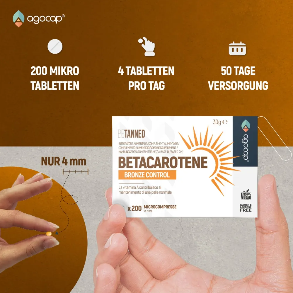 Beta-Carotin Bräunungskapseln – Sonnenbräune Komplex für natürliche Bräune mit Carotinoiden & Haut|