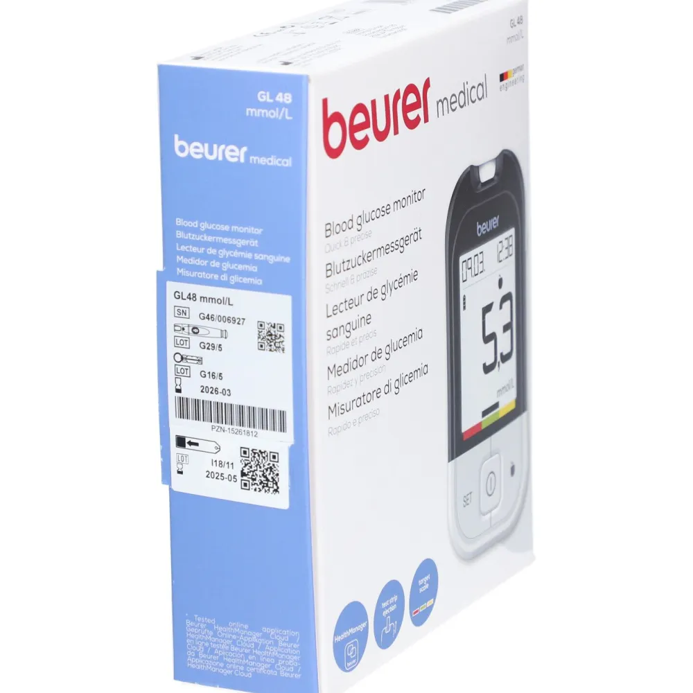 Blutzuckermessgerät GL 48 mmol/L>beurer