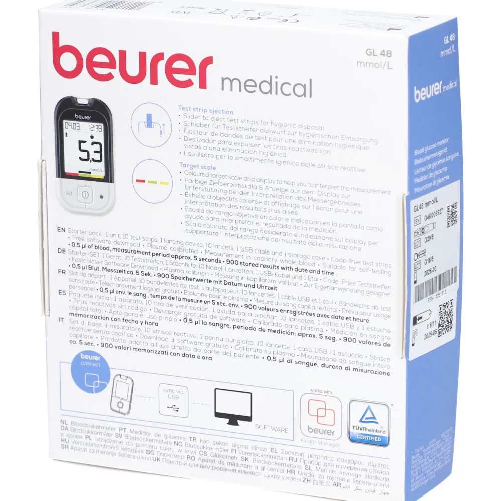 Blutzuckermessgerät GL 48 mmol/L>beurer