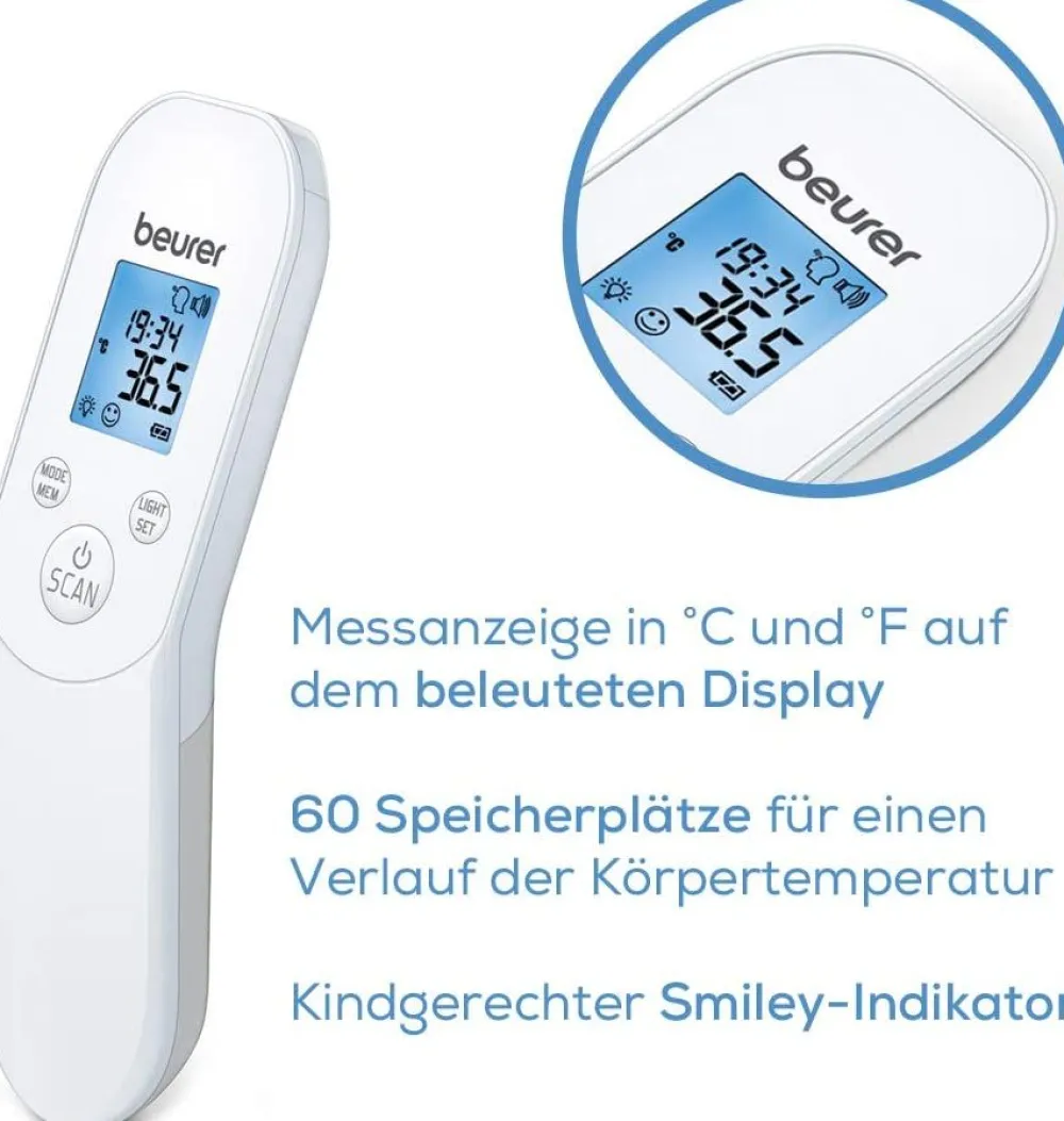 kontaktloses digitales Infrarotthermometer, schnelles Fieberthermometer zur hygienischen>beurer Best