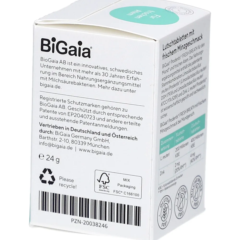 Prodentis® Fresh Breath– Probiotische Lutschtabletten Frische Minze|BiGaia Discount