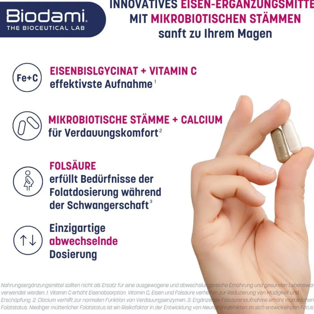 Biodami Ferro Fatigue Redux: Eisen + Vit C + mikrobiotische Stämme bei Müdigkeit> Best