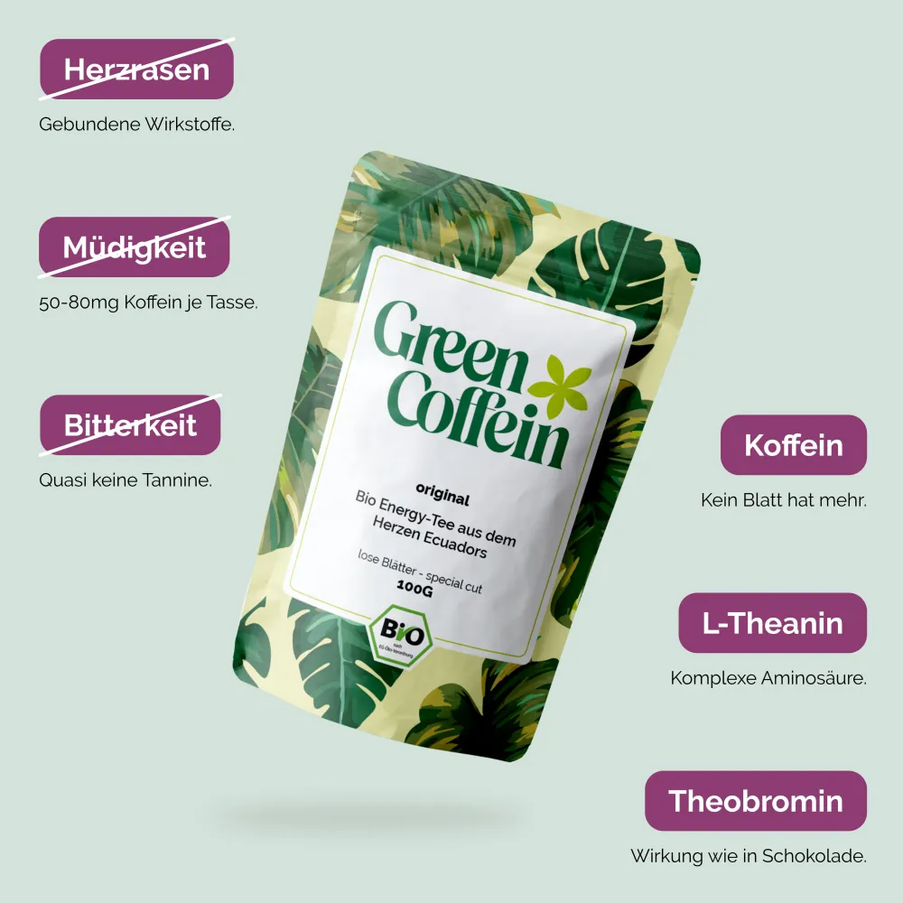 Bio Guayusa Energy Tee mit natürlichem Koffein von Green Coffein| Outlet
