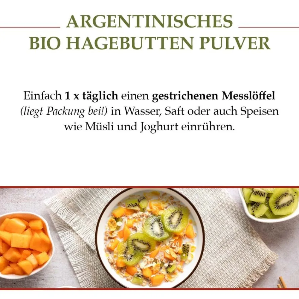 Bio Hagebutten Pulver> New