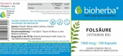 Bioherba Folsäure (Vitamin B9) Kapseln> New