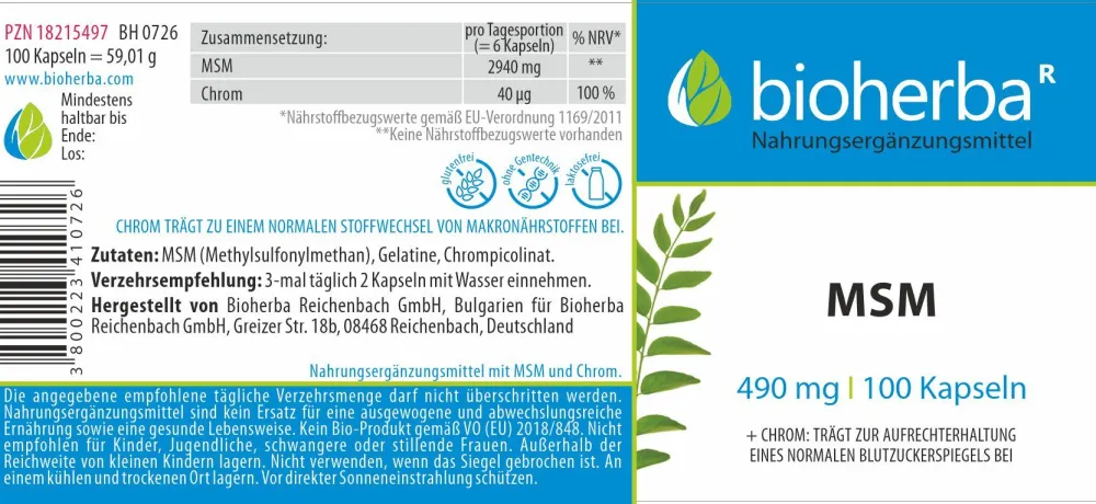 Bioherba MSM Kapseln> Hot