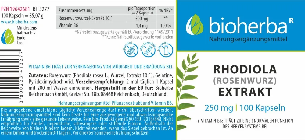Bioherba Rhodiola (Rosenwurz) Extrakt Kapseln| Online