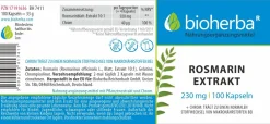 Bioherba Rosmarin Extrakt Kapseln| Clearance