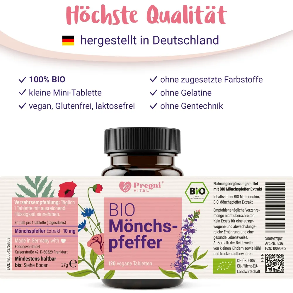 BIO Mönchspfeffer 10mg - von PregniVital®| Hot