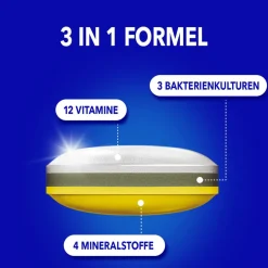 3 Energy¹ 50+ Tabletten, Vitamin B12, Vitamin C, Zink, Eisen & Bakterienkulturen><noscript><img width=