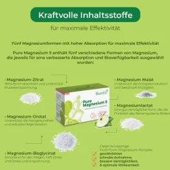 Biostile Pure Magnesium – Pulver mit 5 Magnesiumformen für Muskeln, Energie & Müdigkeit| Best