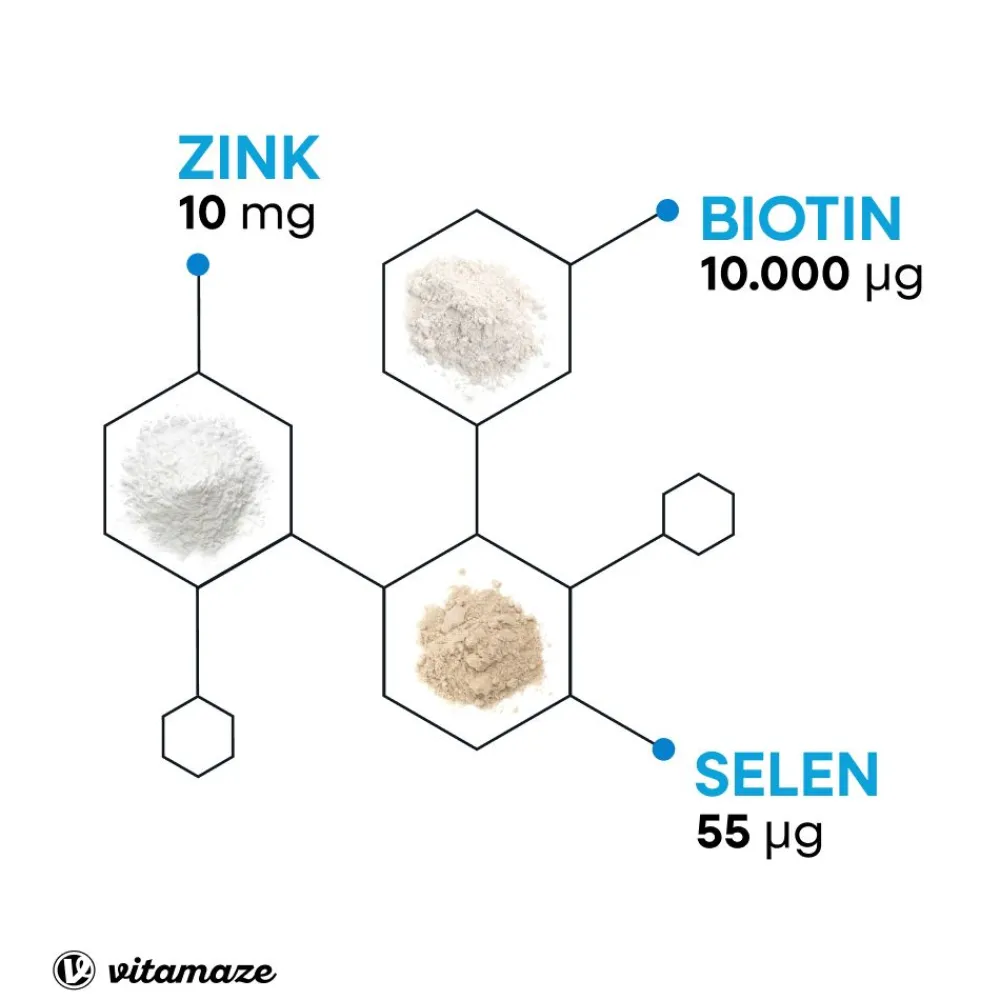 BIOTIN hochdosiert + Zink + Selen, 480 vegane Tabletten>vitamaze
