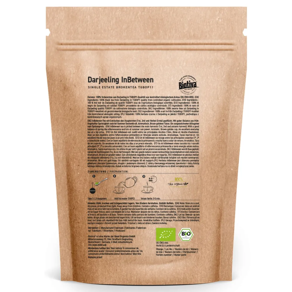Darjeeling Baumpflanztee InBetween Schwarztee Bio>Biotiva Hot