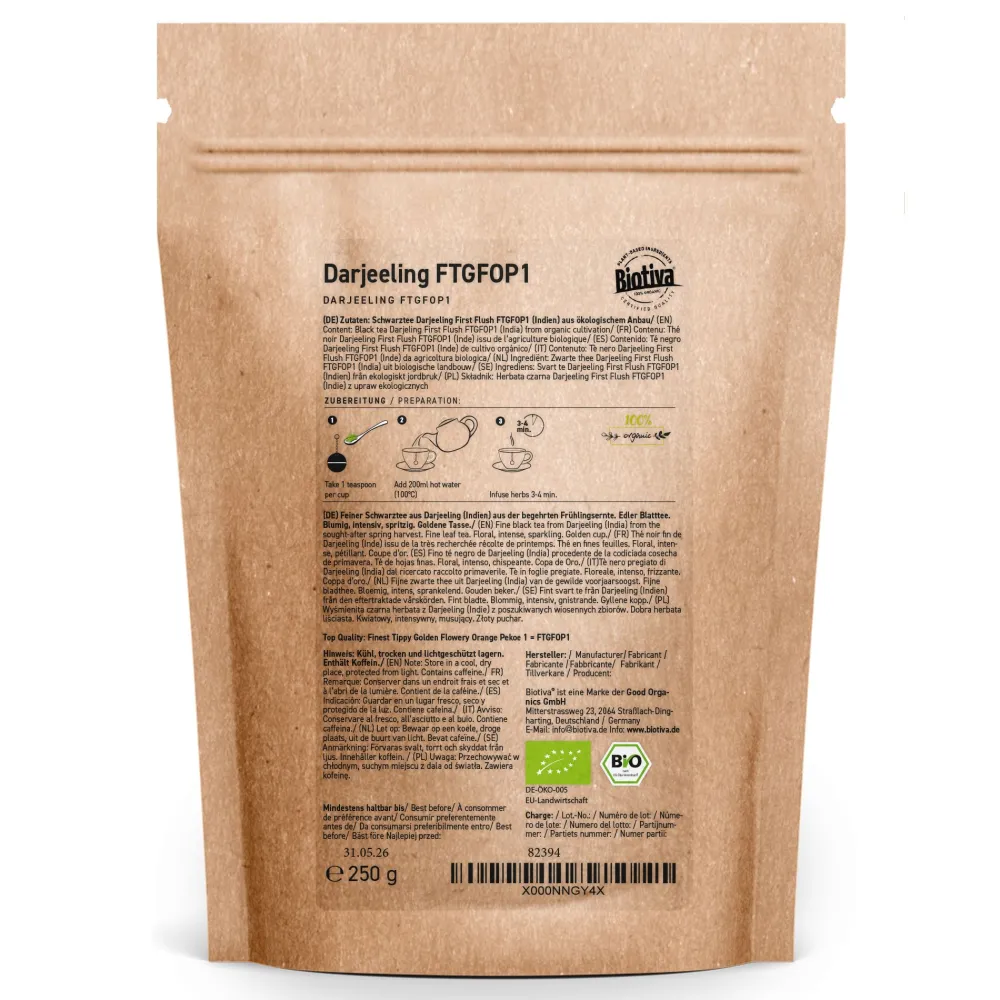 Darjeeling First Flush FTGFOP1 Schwarztee Bio>Biotiva Hot