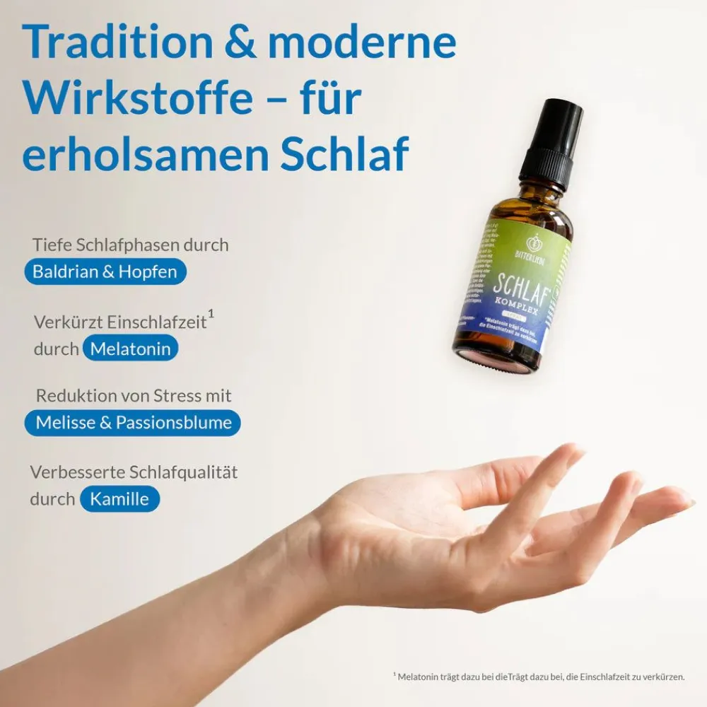 - Schlaf Komplex Spray - 1mg Melatonin pro Tagesdosis - Schlaf Unterstützung>BITTERLIEBE Discount
