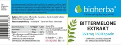 Bittermelone Extrakt 360 mg 60 Kapseln PZN 18215439| Hot