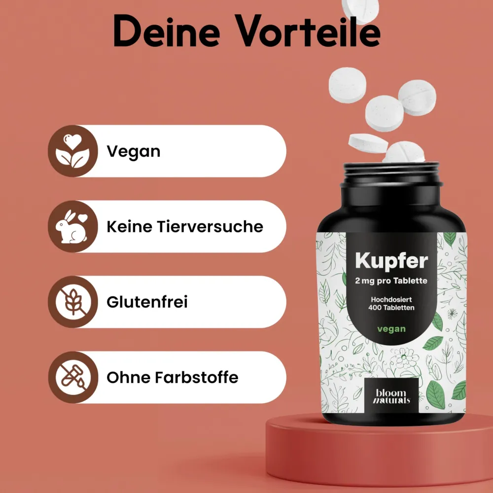 Bloom Naturals Kupfer Tabletten 2 mg> New