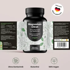 Bloom Naturals Magnesiumcitrat Kapseln|