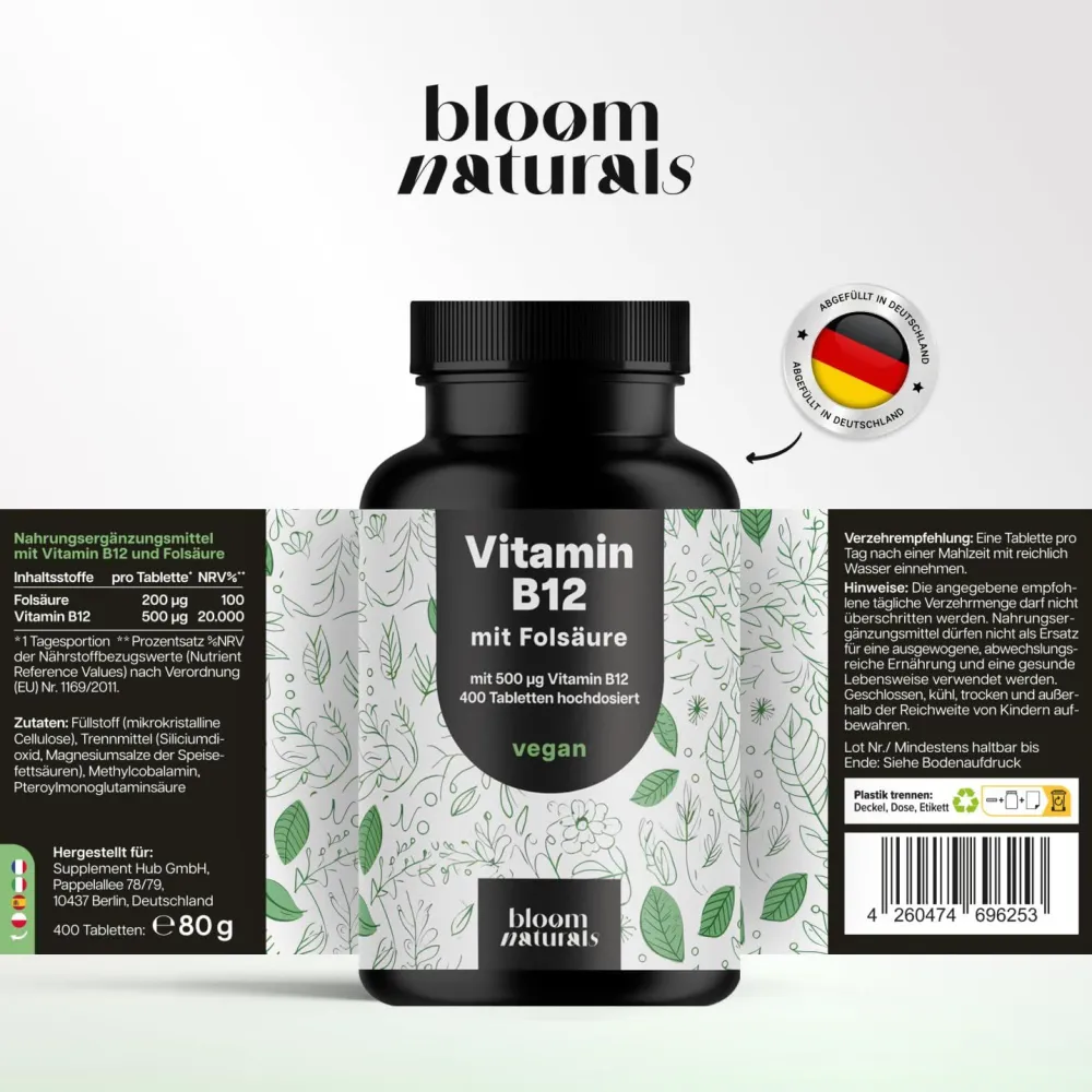 Bloom Naturals Vitamin B12 Tabletten 500µg> Clearance