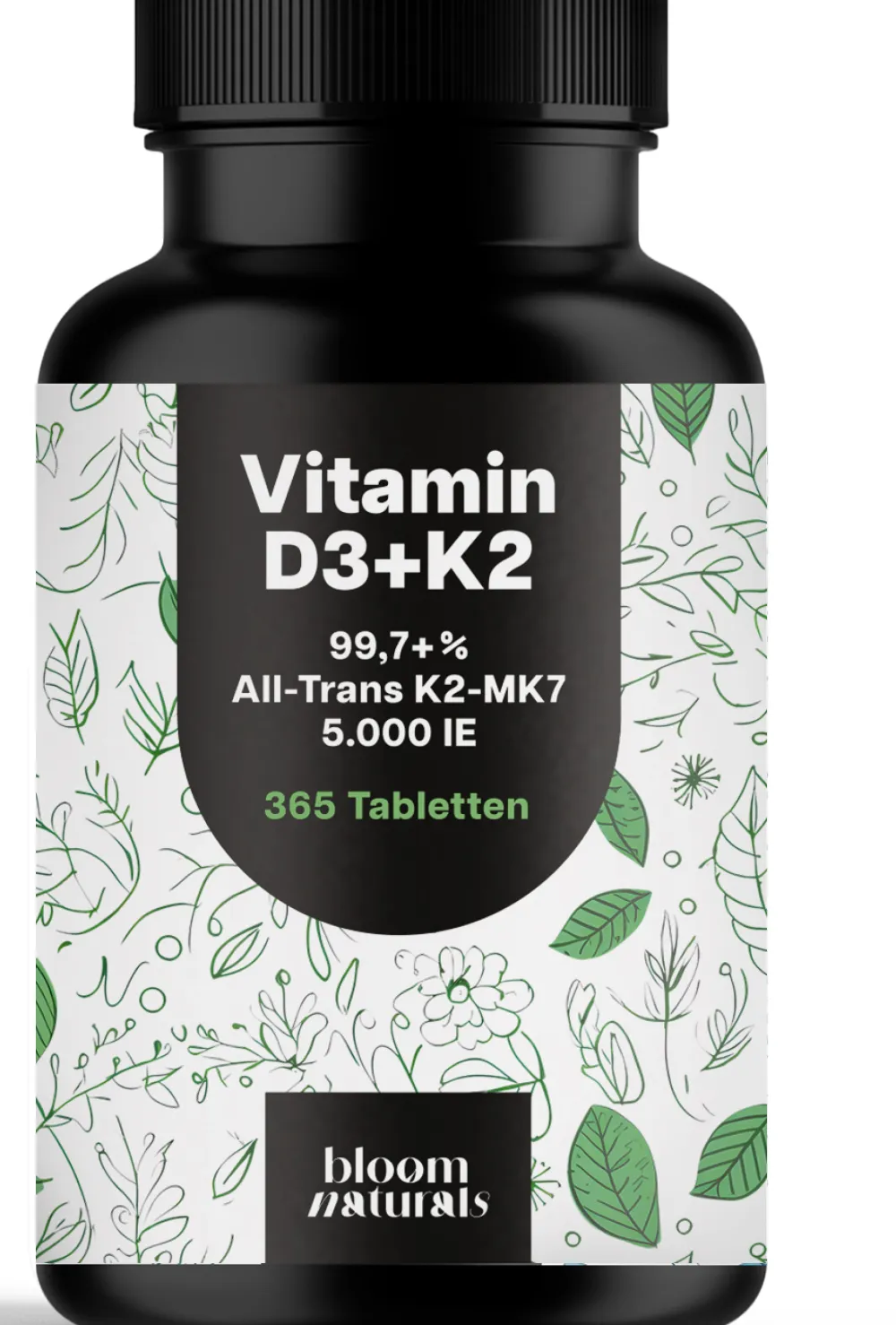 Bloom Naturals Vitamin D3 K2 Tabletten 5000 IE| Online