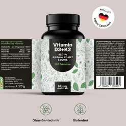 Bloom Naturals Vitamin D3 K2 Tabletten 5000 IE| Online
