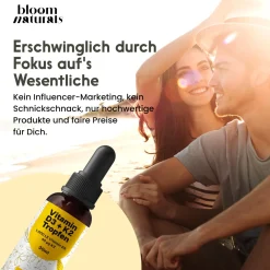 Bloom Naturals Vitamin D3 K2 Tropfen 1000 IE| Outlet