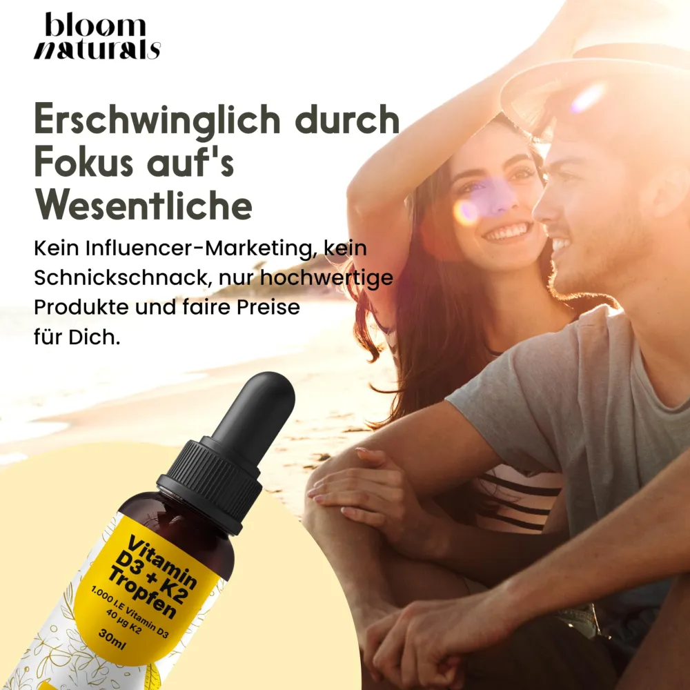Bloom Naturals Vitamin D3 K2 Tropfen 1000 IE| Outlet