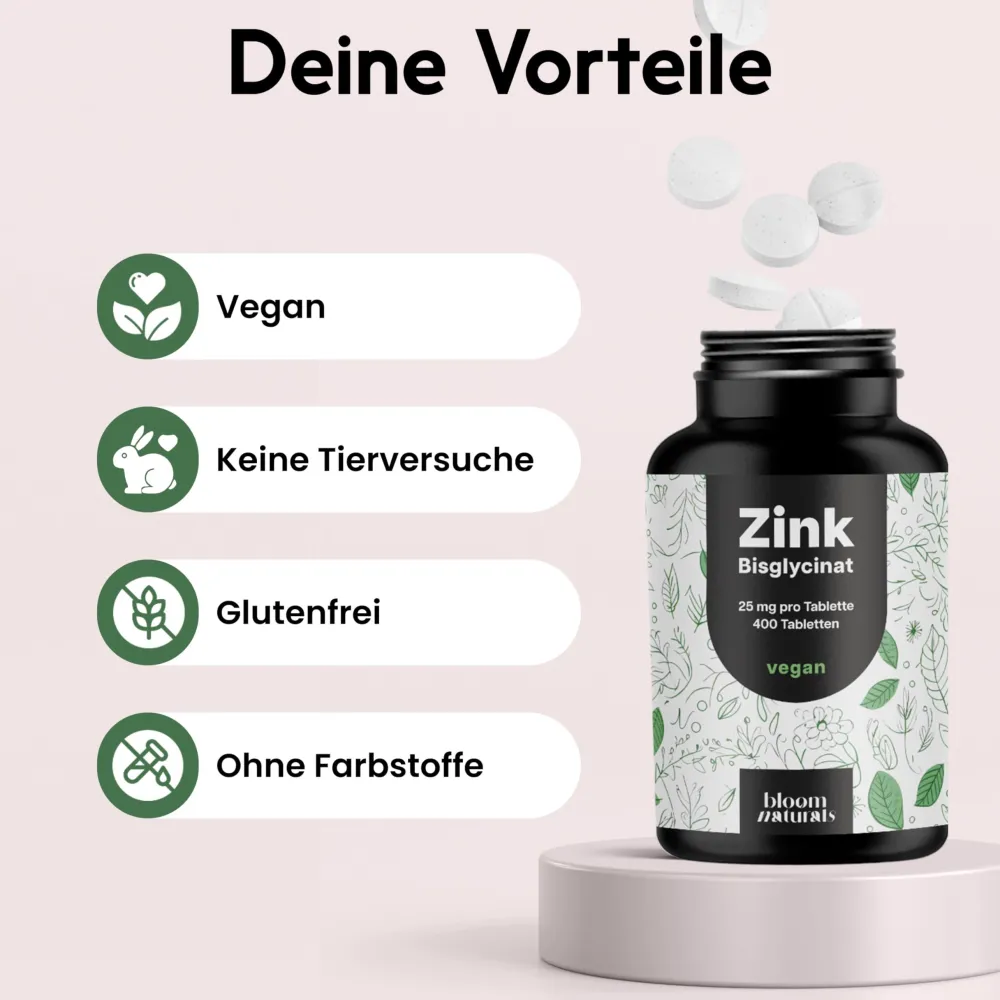 Bloom Naturals Zink Tabletten 25mg| Hot