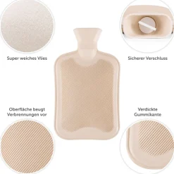 Blumtal Wärmflasche mit Bezug weiß| New