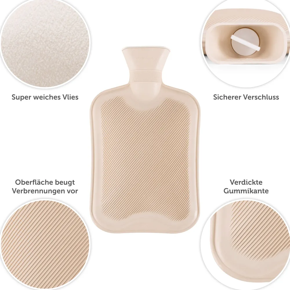 Blumtal Wärmflasche mit Bezug weiß| New