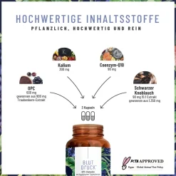 Blutdruck OPC Komplex Traubenkern Extrakt 90 vegane Kapseln hochdosiert Q10 ®>NATURTREU Sale