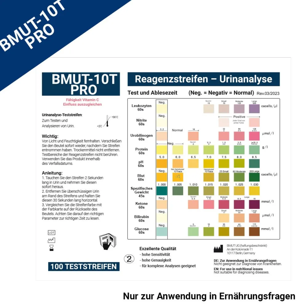 10in1 Gesundheitstest Urintest in Ernährungsfragen|BMUT Online