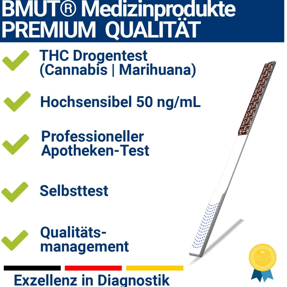 THC – Drogentest Teststreifen Urin 50ng/mL|BMUT Best
