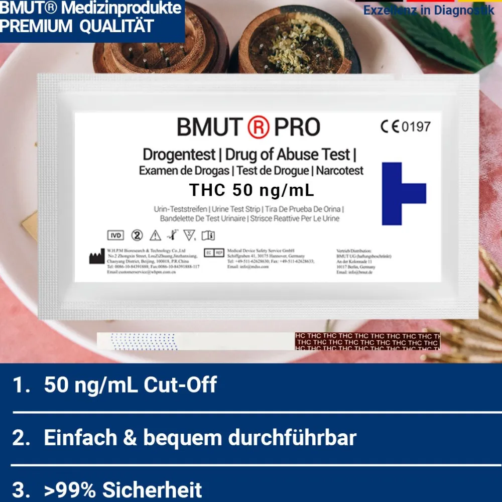 THC – Drogentest Teststreifen Urin 50ng/mL|BMUT Best