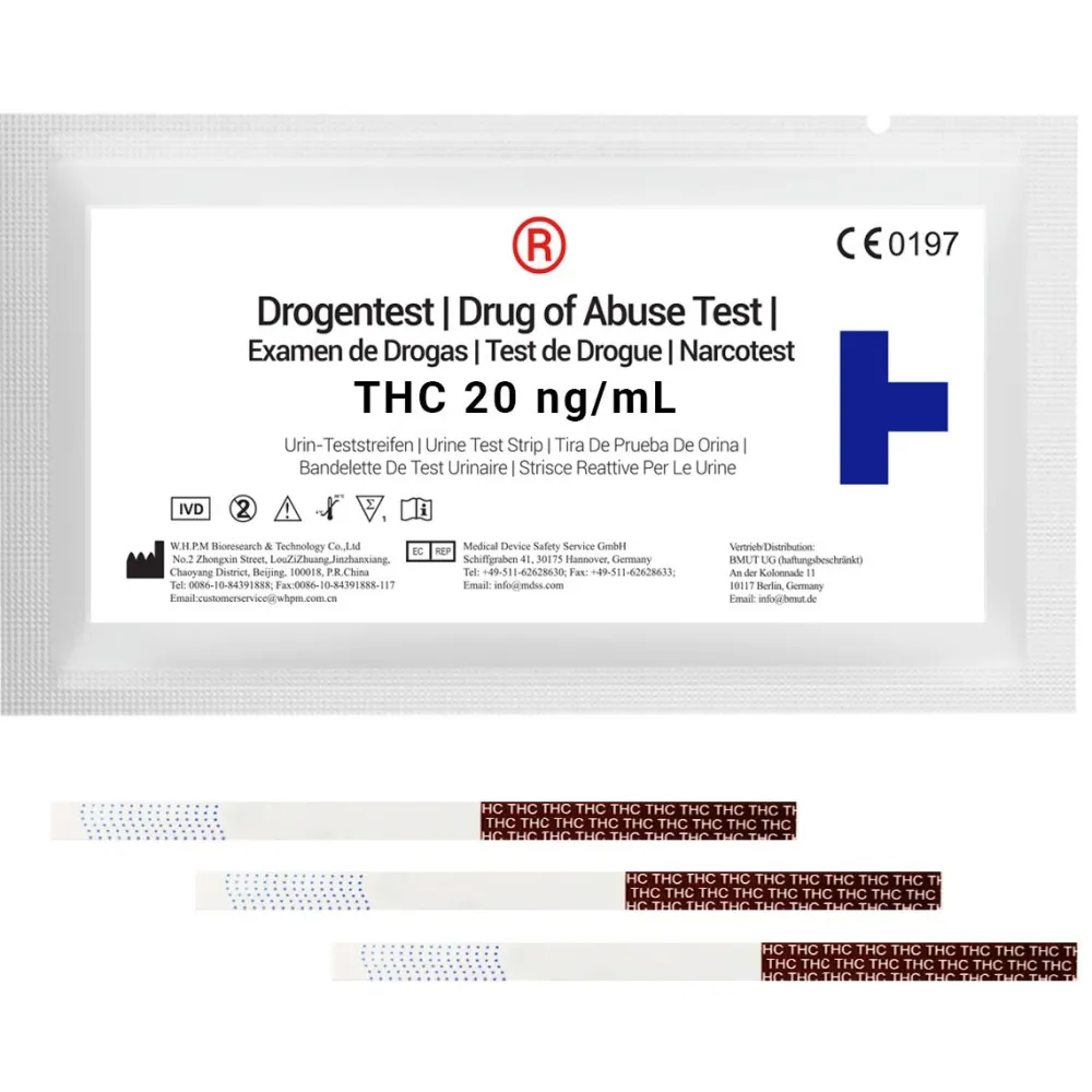 THC – Drogentest Teststreifen Urin | 20ng/mL – Apothekenqualität>BMUT New