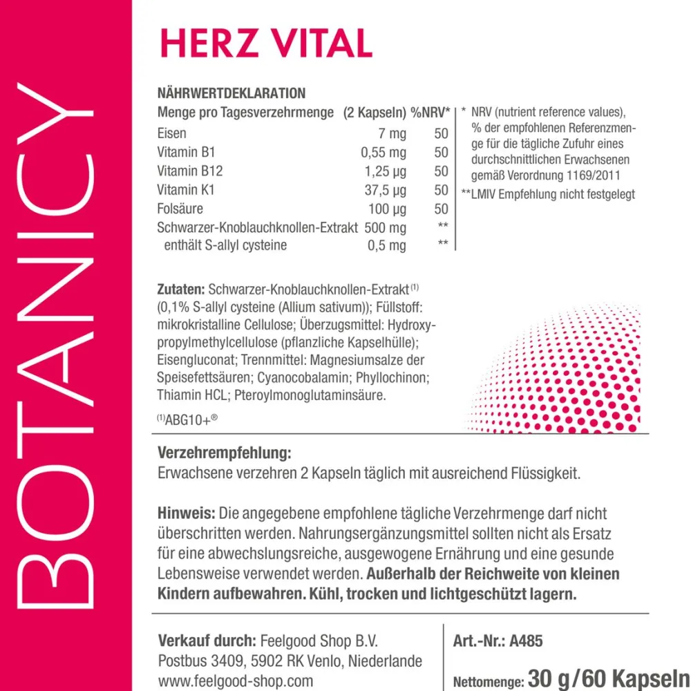 Herz Vital Schwarzer Knoblauch|BOTANICY