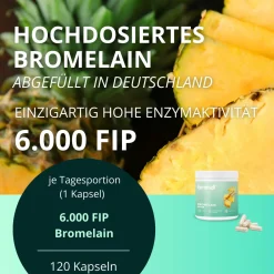 ® Bromelain hochdosiert | Enzyme aus der Ananas mit 6.000 F.I.P. | Premium Kapseln|brandl Sale