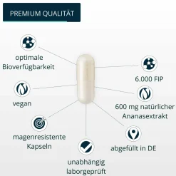 ® Bromelain hochdosiert | Enzyme aus der Ananas mit 6.000 F.I.P. | Premium Kapseln|brandl Sale