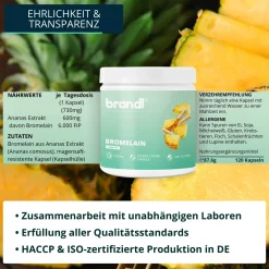 ® Bromelain hochdosiert | Enzyme aus der Ananas mit 6.000 F.I.P. | Premium Kapseln|brandl Sale