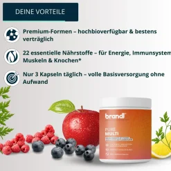 brandl® Multivitamin Tabletten für Immunsystem | Veganer Vitamin Komplex Multivitamin Kapseln><noscript><img width=