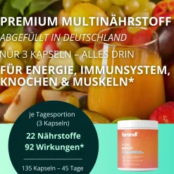 brandl® Multivitamin Tabletten für Immunsystem | Veganer Vitamin Komplex Multivitamin Kapseln> Sale