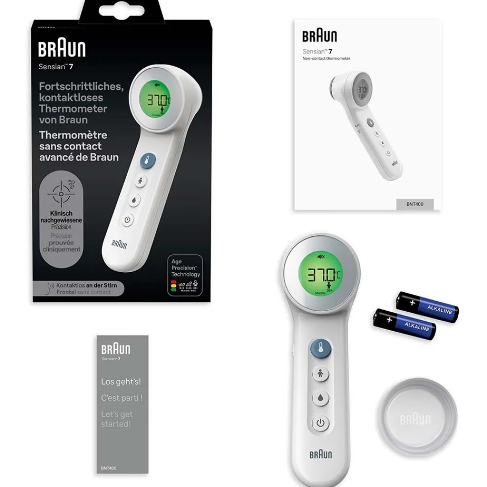 Thermometer mit berührungsfreiem und Berührungsmodus>BRAUN Hot