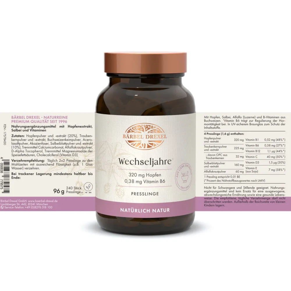 Bärbel Drexel Wechseljahre mit Hopfen und Vitamin B6 Presslinge>BÄRBEL DREXEL Hot