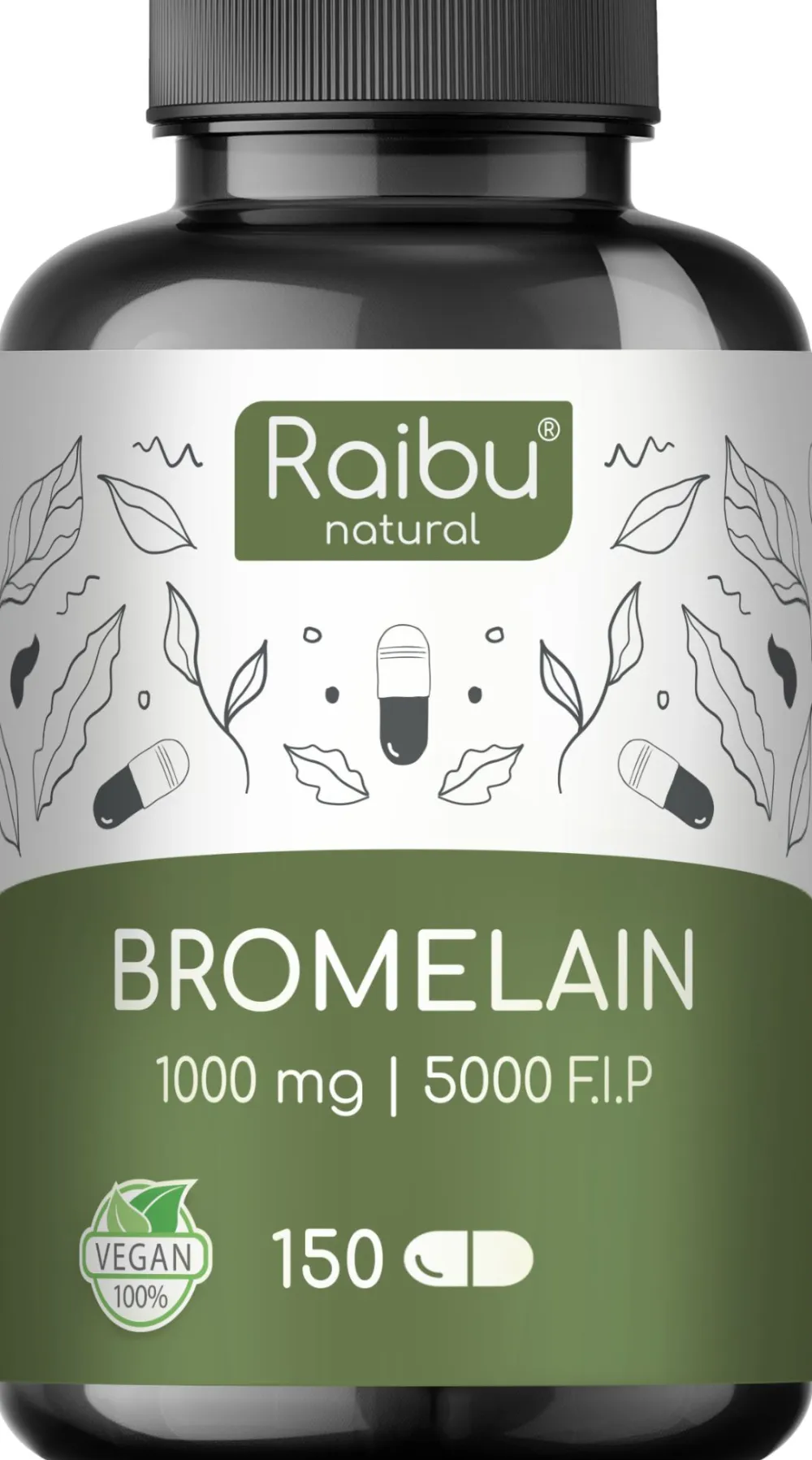 Bromelain Kapseln Hochdosiert 500 mg, 150 Kapseln -|Raibu Outlet