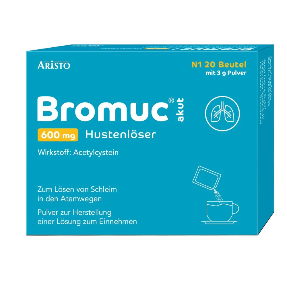 Bromuc akut 600 mg Hustenlöser - Verflüssigt zähen Schleim und erleichtert das Abhusten> Hot